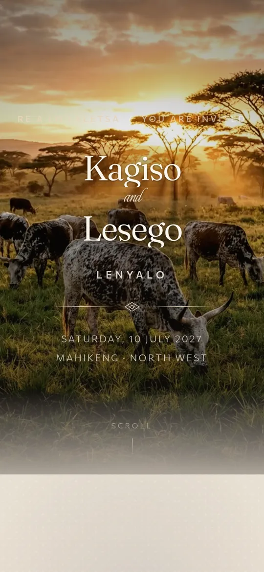 Lobola invitation, Tswana design