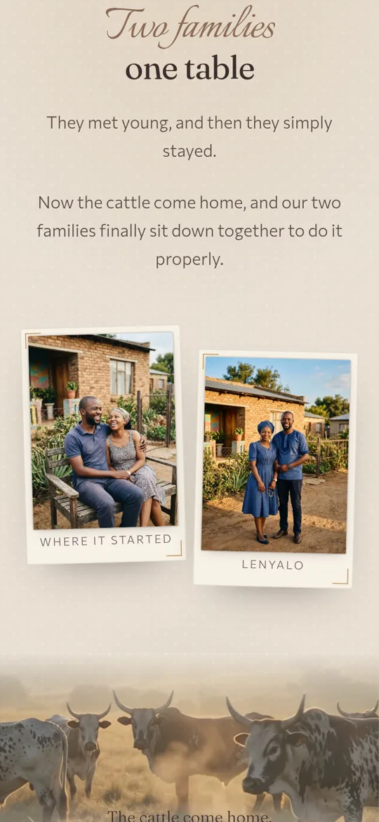Tswana design, the couple's story