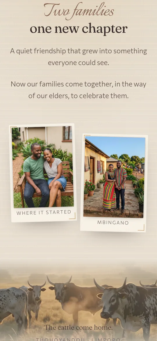 Venda design, the couple's story