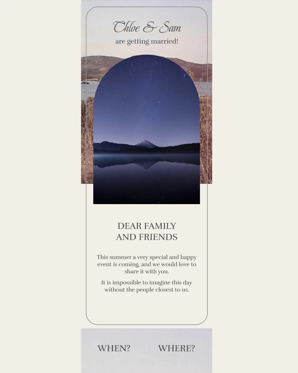 Minimalist invitation template